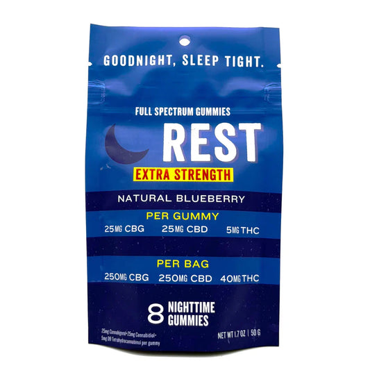 Rest Extra Strength Gummies 540mg CBD+CBG+THC 8ct